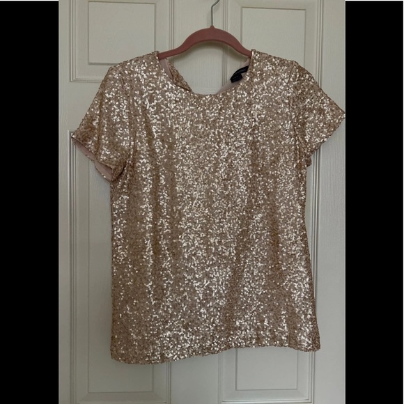 French Connection Sequins Top, Light Pink, Size 2, Like New - Picture 2 of 9